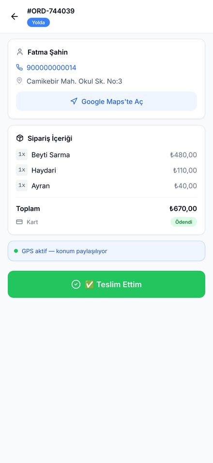 MenuBot Courier delivery detail (demo data)